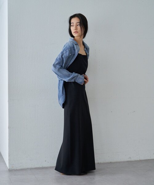 SHENERY（シーナリー）の「総針ニットキャミワンピース（ワンピース・レディース・ブラック/ベージュ・36/38）」の11枚目の写真