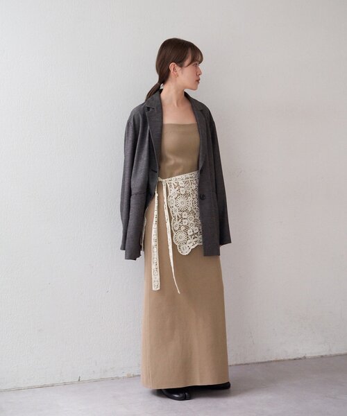 SHENERY（シーナリー）の「総針ニットキャミワンピース（ワンピース・レディース・ブラック/ベージュ・36/38）」の3枚目の写真