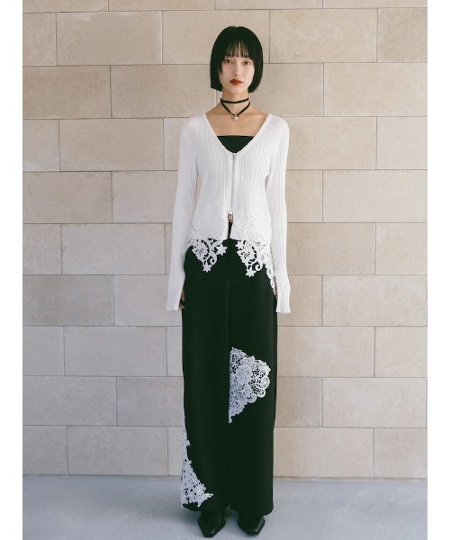 sahara（サハラ）の「Lace Hem Zip Cardigan/レースヘムジップカーディガン（カーディガン/ボレロ・レディース・ブラック/グレー/ホワイト・FREE）」の20枚目の写真