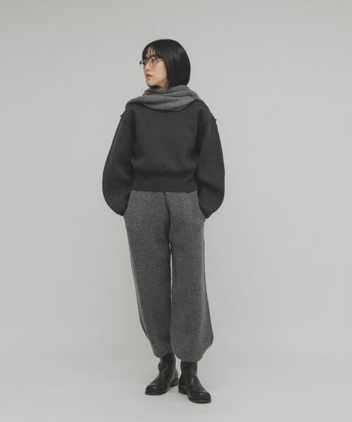 KBF（ケイビーエフ）の「イージーニットパンツ（その他パンツ・レディース・チャコールグレー/ベージュ・ONE）」の3枚目の写真