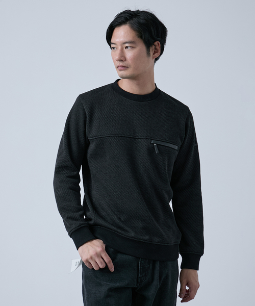 B.C STOCK（ベーセーストック）の「METORO FLEEX クルーネックプルオーバー（スウェット・メンズ・ブラック/ネイビー/ライトグレー・MEDIUM/LARGE）」の6枚目の写真