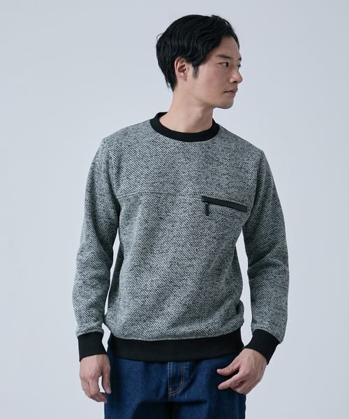 B.C STOCK（ベーセーストック）の「METORO FLEEX クルーネックプルオーバー（スウェット・メンズ・ブラック/ネイビー/ライトグレー・MEDIUM/LARGE）」の11枚目の写真