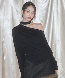 MSGirl（エムエスジーガール）の「ワンショルダーボタントップス（Tシャツ/カットソー）」