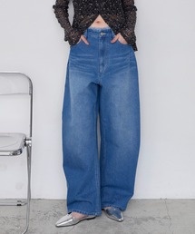 forksy.（フォルクシー）の「【forksy.】サステナブル フリンジ ハイウエスト エッグデニムパンツ   速乾（デニムパンツ）」