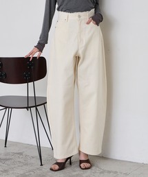 forksy.（フォルクシー）の「【forksy.】サステナブル フリンジ ハイウエスト エッグデニムパンツ   速乾（デニムパンツ）」