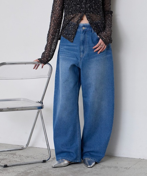 forksy.(フォルクシー)の「【forksy.】サステナブル フリンジ ハイウエスト エッグデニムパンツ / 速乾(デニムパンツ・レディース・ブラウン/インディゴブルー/アイボリー/ブラック/ブルー・L/M/S)」の18枚目の写真