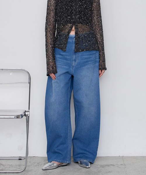 forksy.(フォルクシー)の「【forksy.】サステナブル フリンジ ハイウエスト エッグデニムパンツ / 速乾(デニムパンツ・レディース・ブラウン/インディゴブルー/アイボリー/ブラック/ブルー・L/M/S)」の19枚目の写真