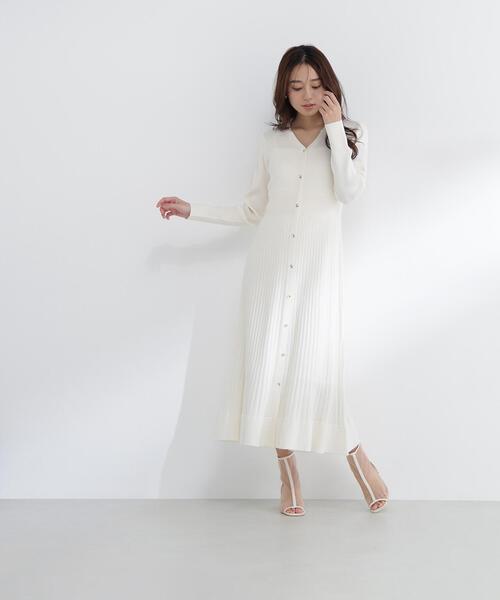 NATURAL BEAUTY BASIC（ナチュラルビューティーベーシック）の「◇スキッパーリブニットワンピース（ワンピース・レディース・ブルー/オフホワイト/ネイビー・MEDIUM/P/S）」の21枚目の写真