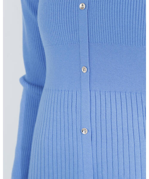 NATURAL BEAUTY BASIC（ナチュラルビューティーベーシック）の「◇スキッパーリブニットワンピース（ワンピース・レディース・ブルー/オフホワイト/ネイビー・MEDIUM/P/S）」の6枚目の写真