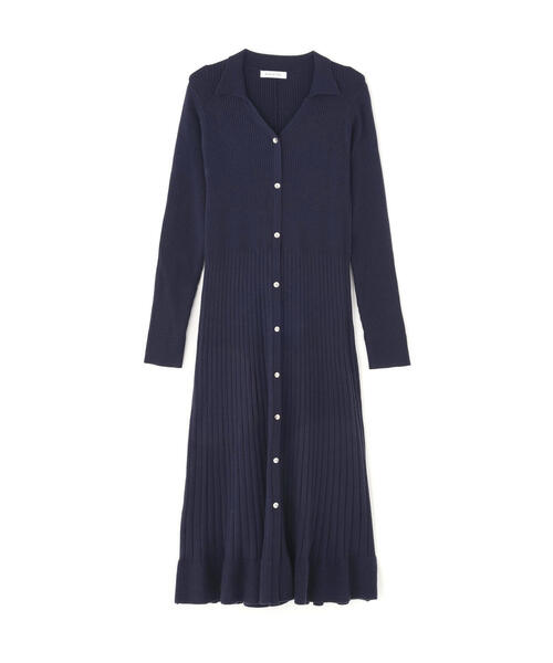 NATURAL BEAUTY BASIC（ナチュラルビューティーベーシック）の「◇スキッパーリブニットワンピース（ワンピース・レディース・ブルー/オフホワイト/ネイビー・MEDIUM/P/S）」の9枚目の写真