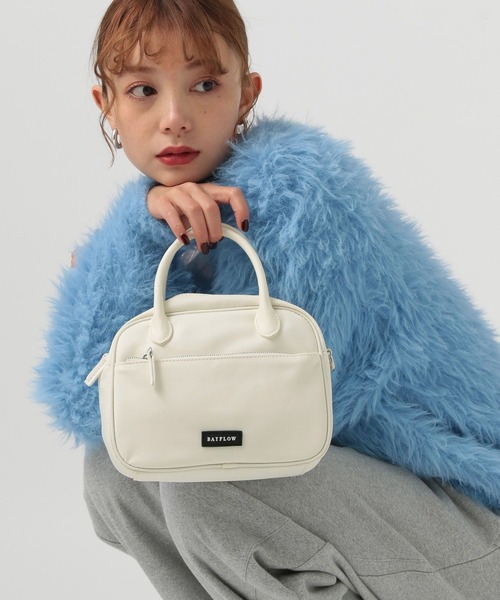 BAYFLOW（ベイフロー）の「[長財布も入る]ミニスクエアボストン（ハンドバッグ・レディース・ピンク/モカ/アイボリー/ブラック・FREE）」の2枚目の写真