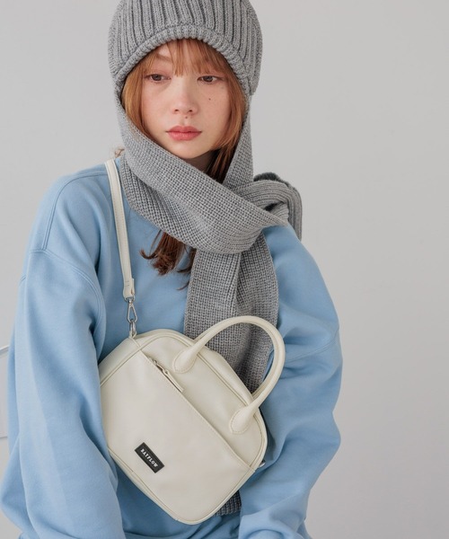 BAYFLOW（ベイフロー）の「[長財布も入る]ミニスクエアボストン（ハンドバッグ・レディース・ピンク/モカ/アイボリー/ブラック・FREE）」の11枚目の写真