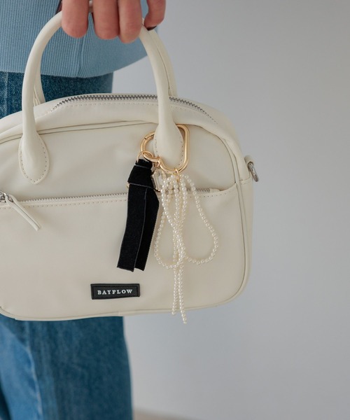 BAYFLOW（ベイフロー）の「[長財布も入る]ミニスクエアボストン（ハンドバッグ・レディース・ピンク/モカ/アイボリー/ブラック・FREE）」の12枚目の写真