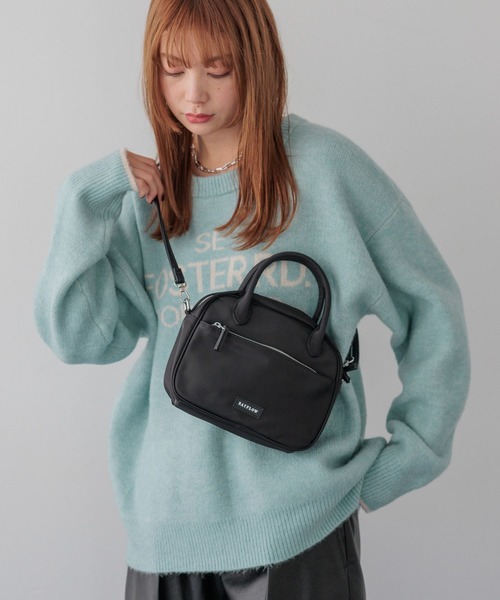 BAYFLOW（ベイフロー）の「[500mlペットボトル収納可]ミニスクエアボストン（ハンドバッグ・レディース・ピンク/モカ/アイボリー/ブラック・FREE）」の20枚目の写真