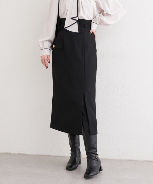 natural couture（ナチュラルクチュール）の「ベルト付きナロースカート（スカート・レディース・アイボリー/イエロー/ミント/ブラック・FREE）」の18枚目の写真