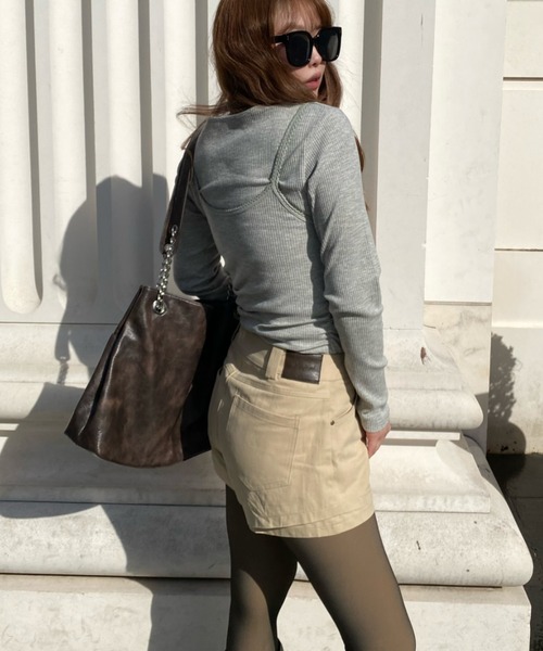 RAY CASSIN（レイカズン）の「ツイルマイクロミニショートパンツ（その他パンツ・レディース・ブラック/ブラウン/ベージュ・S/M）」の7枚目の写真