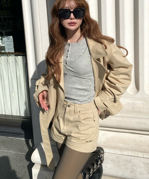 RAY CASSIN（レイカズン）の「ツイルマイクロミニショートパンツ（その他パンツ・レディース・ブラック/ブラウン/ベージュ・S/M）」の11枚目の写真