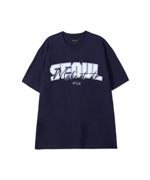 MAKEITTO（メイキット）の「[SEOUL] CREW NECK TEE_NAVY（Tシャツ/カットソー・メンズ・その他・MEDIUM/LARGE/X-LARGE/XX-LARGE）」の2枚目の写真