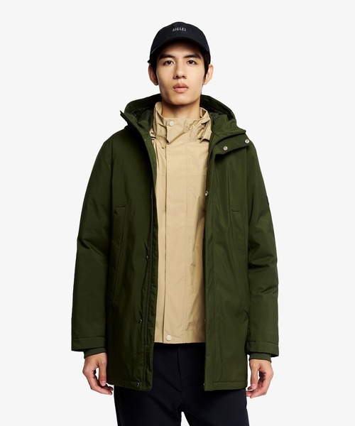 AIGLE（エーグル）の「ゴアテックス 2レイヤー フィッシュテール ダウンジャケット RP（ダウンジャケット/コート・メンズ・ブラック/モスグリーン・XXL/XS/S/L/M/XL）」の13枚目の写真