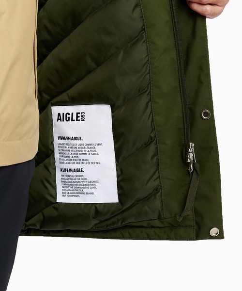 AIGLE（エーグル）の「ゴアテックス 2レイヤー フィッシュテール ダウンジャケット RP（ダウンジャケット/コート・メンズ・ブラック/モスグリーン・XXL/XS/S/L/M/XL）」の16枚目の写真