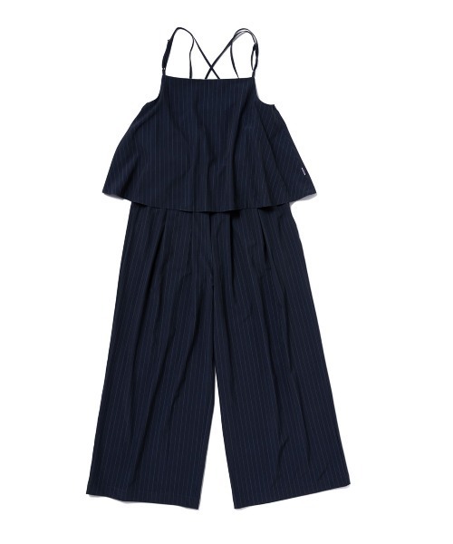 THOUSAND MILE（サウザンドマイル）の「【L's】CAMISOLE SALOPETTE T/PU(PRINT)/キャミソールサロペット ストライププリント（サロペット/オーバーオール・レディース・グレー系その他/ブルー系その他・FREE）」の2枚目の写真