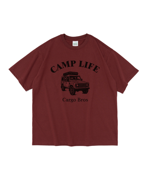 CARGOBROS(カーゴブロス)の「トラベルキャンプカー 半袖Tシャツ (ワイン)(Tシャツ/カットソー・メンズ・その他・S/M/L/2XL/XL)」の1枚目の写真