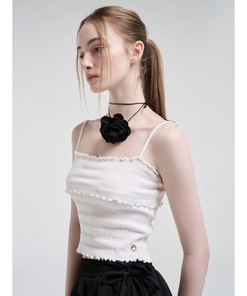 ETMON（エトモン）の「Wave Logo Sleeveless Top, White（Tシャツ/カットソー・レディース・その他・FREE）」の4枚目の写真
