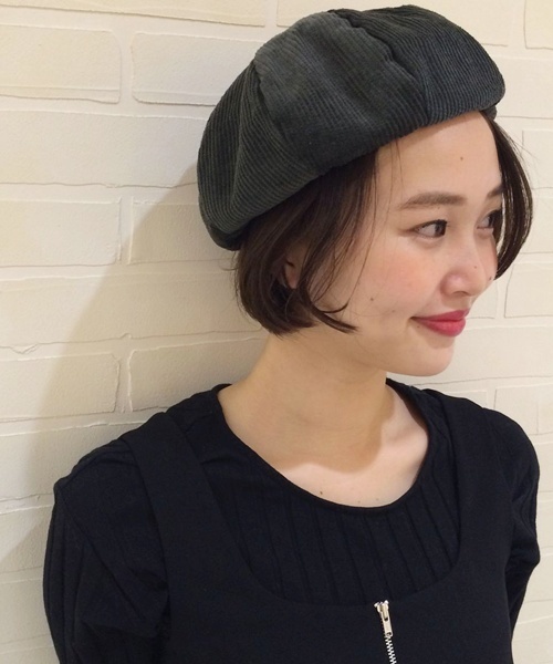 Kastane（カスタネ）の「コーデュロイベレー帽（ハンチング/ベレー帽・レディース・キャメル/カーキ/ブラック・FREE）」の3枚目の写真