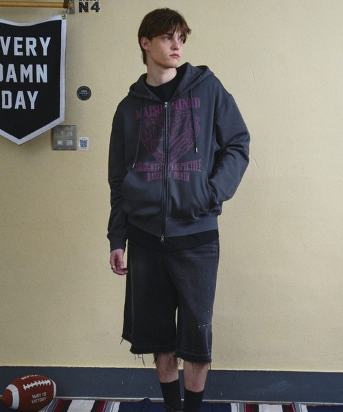 ALAND（エーランド）の「MAISON MINED／HEART フードジップ（パーカー・メンズ・ブラック/チャコール/グレー・SMALL/MEDIUM）」の9枚目の写真