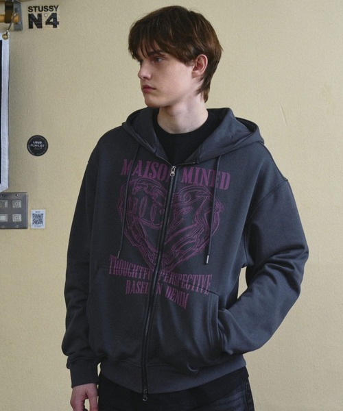 ALAND（エーランド）の「MAISON MINED／HEART フードジップ（パーカー・メンズ・ブラック/チャコール/グレー・SMALL/MEDIUM）」の12枚目の写真