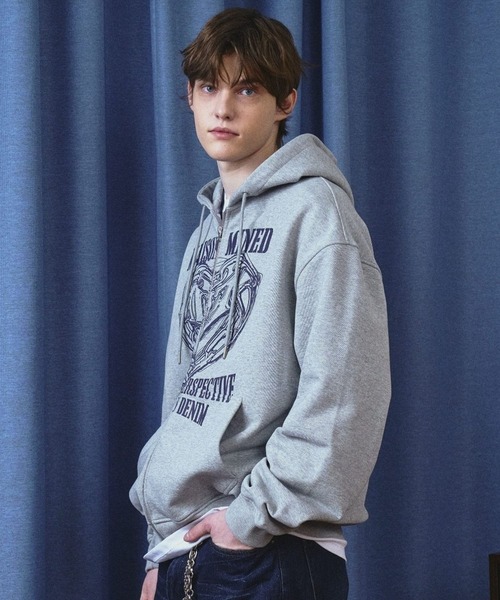 ALAND（エーランド）の「MAISON MINED／HEART フードジップ（パーカー・メンズ・ブラック/チャコール/グレー・SMALL/MEDIUM）」の17枚目の写真
