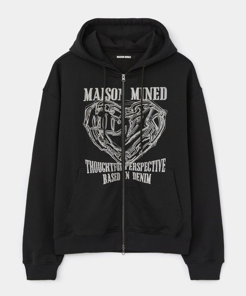 ALAND（エーランド）の「MAISON MINED／HEART フードジップ（パーカー・メンズ・ブラック/チャコール/グレー・SMALL/MEDIUM）」の18枚目の写真