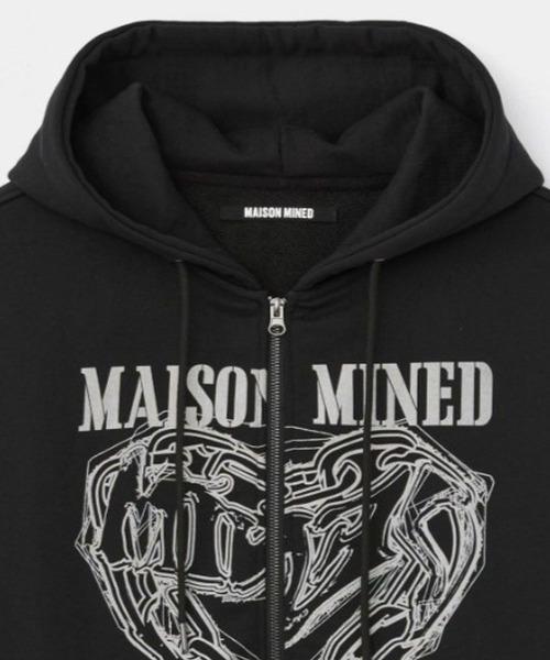 ALAND（エーランド）の「MAISON MINED／HEART フードジップ（パーカー・メンズ・ブラック/チャコール/グレー・SMALL/MEDIUM）」の20枚目の写真