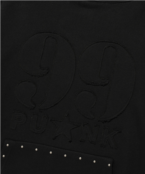 ISTKUNST（イストクンスト）の「99 PUNK APPLIQUE HOODIE_BLACK(IK2EFMM406A)（パーカー・レディース・ブラック・S/M/L）」の5枚目の写真