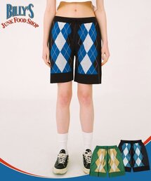 MAINBOOTH（メインブース）の「Billys Argyle Knit Shorts(BLACK)（その他パンツ）」