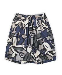 【my beautiful landlet】FLORAL PIGMENT PRINT WIDE SHORT PANTS