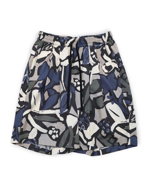 my beautiful landlet（マイビューティフルランドレット）の「【my beautiful landlet】FLORAL PIGMENT PRINT WIDE SHORT PANTS（その他パンツ・メンズ・ピンク/グリーン/マスタード/ブルー/ベージュ・1/0）」の2枚目の写真