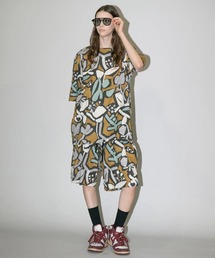 【my beautiful landlet】FLORAL PIGMENT PRINT WIDE SHORT PANTS
