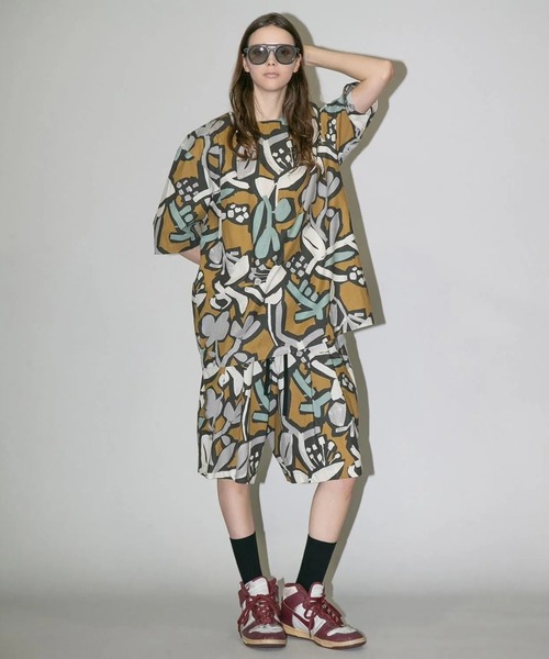 my beautiful landlet（マイビューティフルランドレット）の「【my beautiful landlet】FLORAL PIGMENT PRINT WIDE SHORT PANTS（その他パンツ・メンズ・ピンク/グリーン/マスタード/ブルー/ベージュ・1/0）」の11枚目の写真