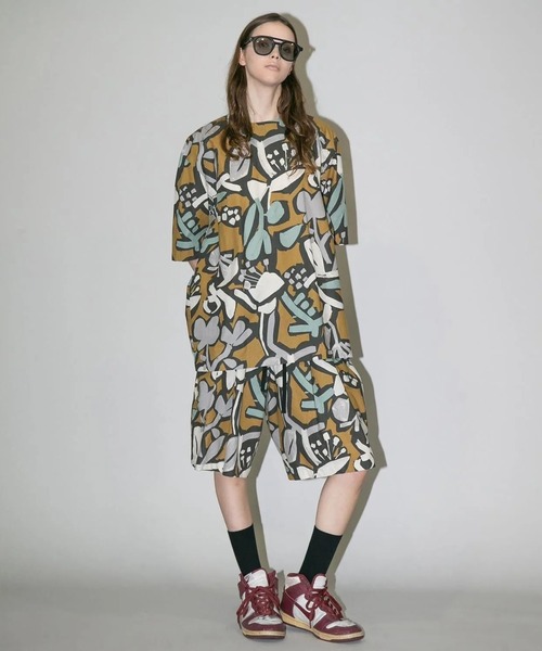 my beautiful landlet（マイビューティフルランドレット）の「【my beautiful landlet】FLORAL PIGMENT PRINT WIDE SHORT PANTS（その他パンツ・メンズ・ピンク/グリーン/マスタード/ブルー/ベージュ・1/0）」の12枚目の写真