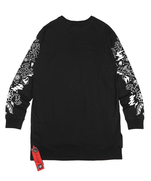 Monkey Flower（モンキーフラワー）の「共用トロピカルグラフィック綿シングル長袖Tシャツ/MS8WTS05U BLACK（Tシャツ/カットソー・メンズ・その他・ONE SIZE）」の2枚目の写真