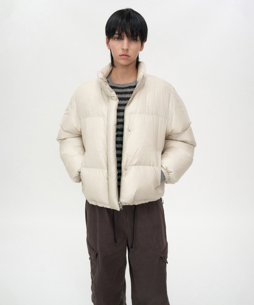 INSILENCE WOMEN(インサイレンスウーマン)の「ベーシックリップストップグースダウンASHBEIGE(ダウンジャケット/コート・レディース・その他・S/M)」の2枚目の写真
