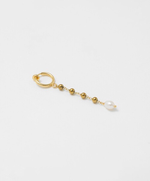 Causerie（コズリ）の「＜Causerie＞ストーン×淡水パール ライン イヤリング（イヤリング・レディース・ダークブラウン・FREE）」の3枚目の写真