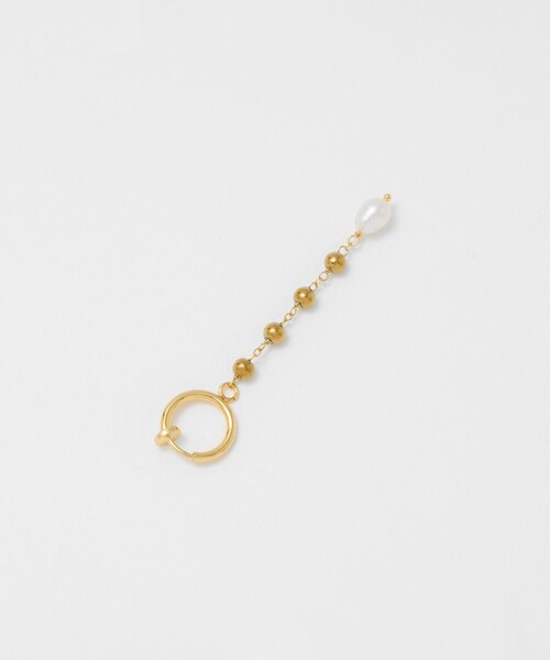 Causerie（コズリ）の「＜Causerie＞ストーン×淡水パール ライン イヤリング（イヤリング・レディース・ダークブラウン・FREE）」の4枚目の写真