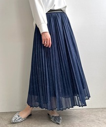 シアーデニムプリーツスカート