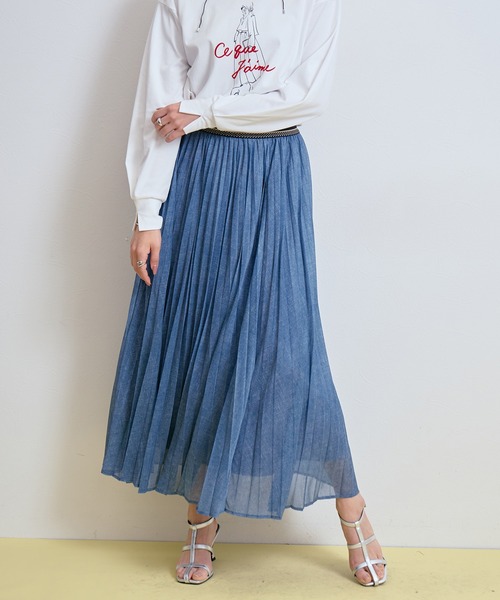 【新品】HOUSE OF LOTUS ミラーワーク スカート ブルー M シアーデニムプリーツスカート LHELBIE│Eimee Law & LHELBIE 公式