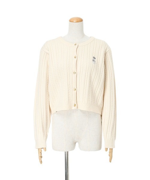 F i.n.t（フィント）の「シュナウザー刺繍ケーブルニットカーディガン/fint フィント（カーディガン/ボレロ・レディース・オフホワイト/ネイビー/レッド・FREE）」の14枚目の写真