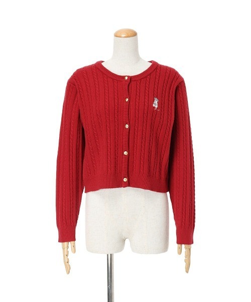 F i.n.t（フィント）の「シュナウザー刺繍ケーブルニットカーディガン/fint フィント（カーディガン/ボレロ・レディース・オフホワイト/ネイビー/レッド・FREE）」の15枚目の写真