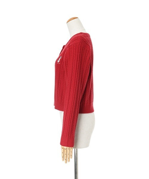 F i.n.t（フィント）の「シュナウザー刺繍ケーブルニットカーディガン/fint フィント（カーディガン/ボレロ・レディース・オフホワイト/ネイビー/レッド・FREE）」の18枚目の写真