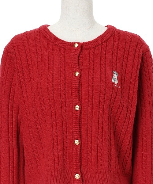 F i.n.t（フィント）の「シュナウザー刺繍ケーブルニットカーディガン/fint フィント（カーディガン/ボレロ・レディース・オフホワイト/ネイビー/レッド・FREE）」の19枚目の写真